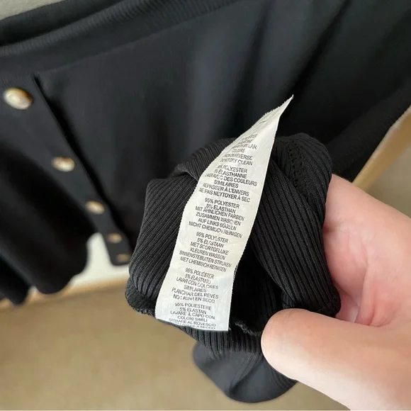 Boohoo Plus Button Front Ribbed Skater Mini Skirt in Black - Picture 4 of 7